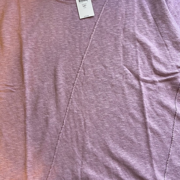 J. Jill Tops Pure Jill Linen Asymmetrical Hem Top Color Purple Size: MP - Picture 7 of 8